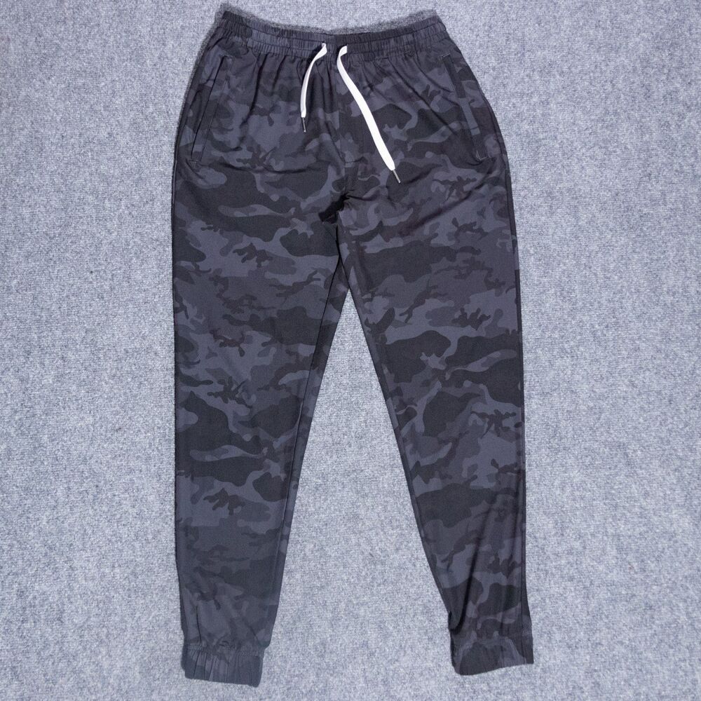 Cove USA Jogger Pants Men's Large Black Camo Performance Stretch Athleisure